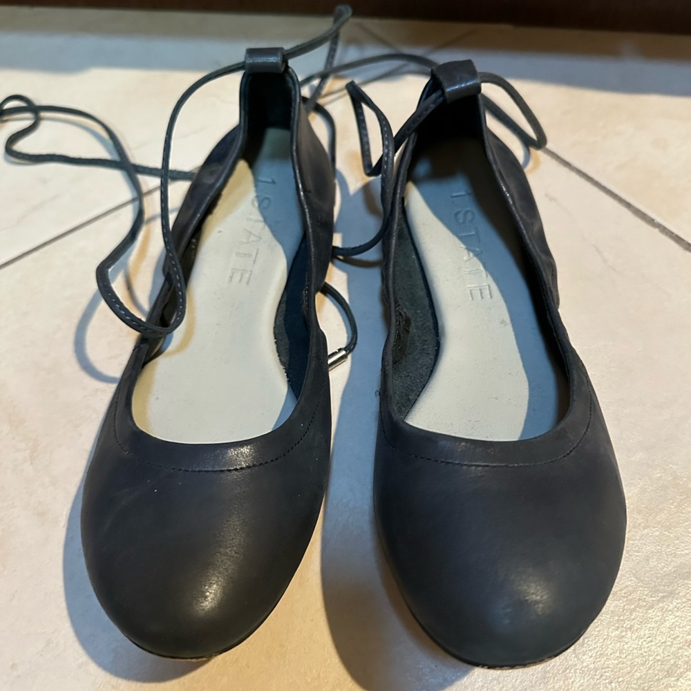 Grey 1 State Tie Up Ballet Flats